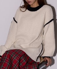 MAISON BREEZE reveur/メゾンブリーズレヴール MAISON BREEZE reveur ミックスアルパカタッチ プルオーバー ニット 長袖 トップス セーター 配色 DTK/507019940