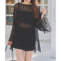 KOBE LETTUCE/コウベレタス KOBE LETTUCE [ ラッシュガード ] 4点セット水着付きクリンクルシアートップス×ショートパンツ [S213]/507020217
