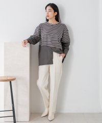 Bou Jeloud/ブージュルード Bou Jeloud ボーダーナナメキリカエドッキングトップス/507020494
