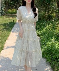 TeddyShop/テディショップ Teddyshop レディース 半袖小花柄ティアードフリルウエストゴムワンピース/507021436