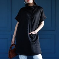 Sawa a la mode/サワアラモード Sawa a la mode 一枚でモードにこなれるリブ柄オフタートルトップス/507021975