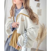 Classical Elf/クラシカルエルフ Classical Elf ヴィンテージライクで大人可愛い。ワンポイントロゴ刺繍バイカラーフリースジップブルゾン/507021984