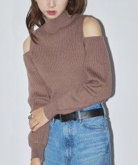 MAISON BREEZE reveur/メゾンブリーズレヴール MAISON BREEZE reveur ショルダースリットニット 長袖 ニット トップス リブニット 肌見せ/507022333