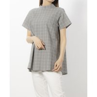 Ranan/ラナン RANAN 綿混バックボタンハイネックサッカーブラウス/504643348