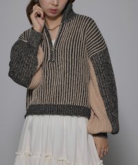 MAISON BREEZE/メゾンブリーズ MAISON BREEZE 【MAISON BREEZE】ストライプニット ハーフZip タートルPO 31927R333/506863543