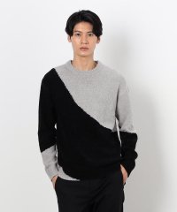 COMME CA ISM MENS/インターシャ バイカラー モールニット プルオーバー/506945990