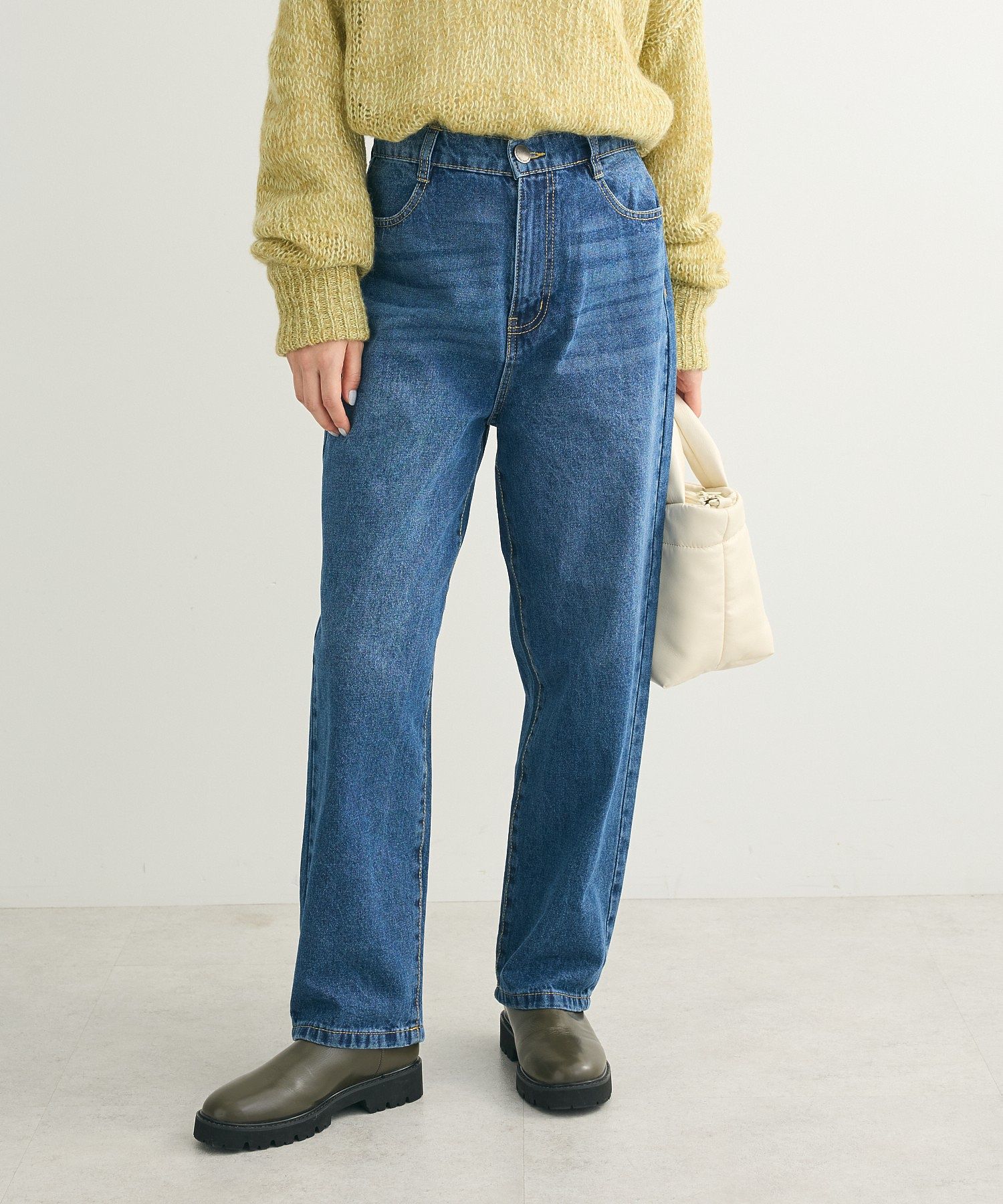 hufオリーブグリーン ストレートデニムパンツ HUF ジーンズ CROMER WASHED PANT / ハフ デニムパンツ メンズ
