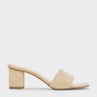 CHARLES & KEITH/パッフィー ワイドストラップキルトヒールミュール/507031693