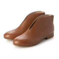 SAYA/サヤ SAYA フラット本革ラウンドトウセンタースリットブーティ/507031766