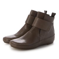 SAYA/サヤ SAYA フラット本革オブリークプラット製法ベロクロショートブーツ/507031772
