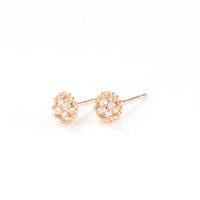 Noelmarket/ノエルマーケット Noelmarket ピアス 金属アレルギー対応 ダイヤ クローバー 小さめ つけっぱなし 18k シンプル 仕事 人気 上品 ピンクゴールド/507032252