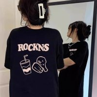 Belle Cie/ベルシー Belle Cie Tシャツ 半袖 プリントT ユニーク フード ストリート ロゴ レディース 韓国ファッション フード シンプル かわいい 大きいサ/507032312