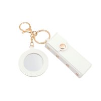 REAL STYLE/リアルスタイル REAL STYLE リップケース ミラー付き フェイクレザー 鏡付き キーホルダー ポーチ 小物入れ メイク 化粧 口紅 レディース おしゃれ/507032559
