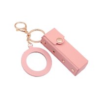 REAL STYLE/リアルスタイル REAL STYLE リップケース ミラー付き フェイクレザー 鏡付き キーホルダー ポーチ 小物入れ メイク 化粧 口紅 レディース おしゃれ/507032559