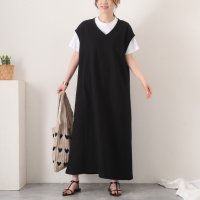 REAL STYLE/リアルスタイル REAL STYLE ワンピース レディース 春 フレンチスリーブ マキシ ロング ゆったり オーバーサイズ スウェット 体型カバー 可愛い ス/507033055