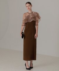 Leja/レジャ Leja アシンメトリーティアードフリル3WAYベロアIラインドレス美脚効果結婚式 パーティードレス 成人式 20代 30代 40代/507037989