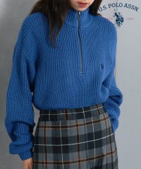 US POLO ASSN/ユーエスポロアッスン U.S. POLO ASSN. ワンポイント ロゴ 刺繍 ハーフジップ ニット セーター トップス 長袖 ハイネック ポロ 男女兼用/507038247