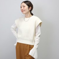 Aletta vita/アレッタ ヴィータ Aletta vita バックデザインナイロンフェザーフレンチニットプルオーバー/507039610