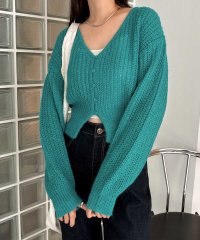 and　Me.../アンドミー andme ウール混 モヘアタッチ ショート丈 Vネック ニット カーディガン/507039690
