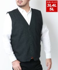 MARUKAWA/裏ボーダー カットベスト ジレ 大きいサイズ 3L 4L 5L きれいめ カジュアル 大人 メンズ ビッグサイズ ジャケット アウター/507040261