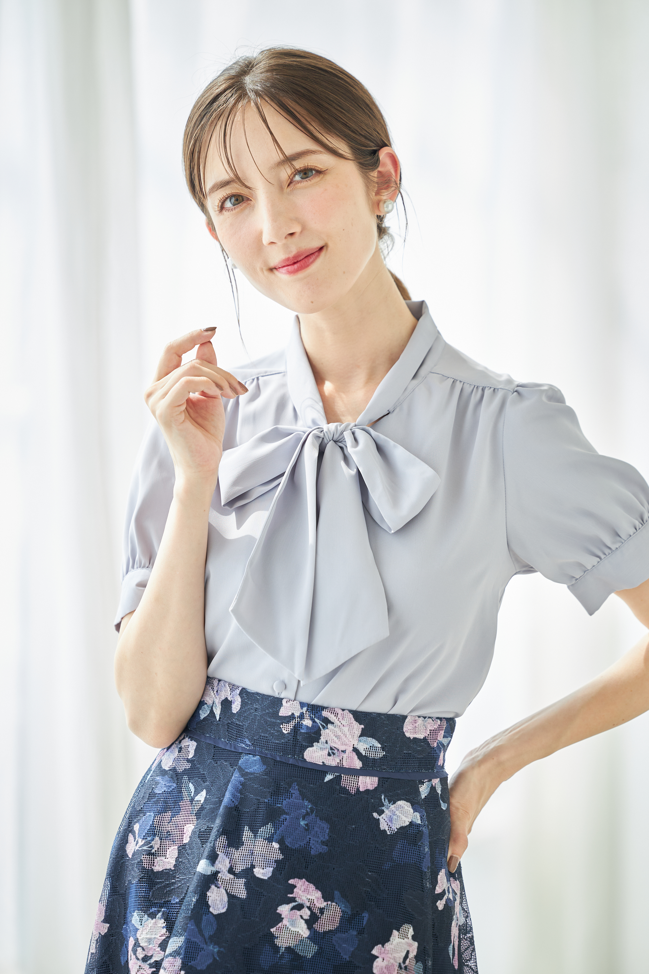 トッコクローゼット tocco closet ボウタイりぼん半袖ブラウス