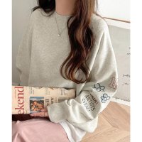 Classical Elf/クラシカルエルフ Classical Elf ハンドメイド風刺繍に釘付け。前後2wayランダム袖刺繍裏起毛スウェット/507021980