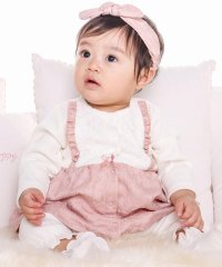 fillot de bebe reduction/裏毛花柄ふくれ折りジャガードカバーオール(70~80cm)/507042368