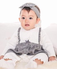 fillot de bebe reduction/裏毛花柄ふくれ折りジャガードカバーオール(70~80cm)/507042368
