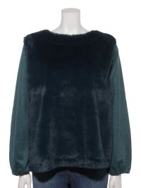 GIPSY BLUE/ジプシーブルー GIPSY BLUE 【Charm】フェイクファー+ストレッチコンビプルオーバー/507044085