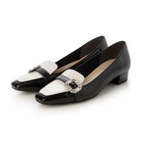 POMFLEUR/ポムフルール POMFLEUR POMFLEUR ポムフルール 3cmビジューベルトローファーパンプス （Northpole）/507044803