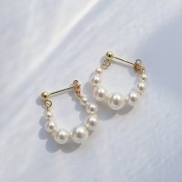 Noelmarket/ノエルマーケット Noelmarket ピアス 金属アレルギー対応 パール フープピアス つけっぱなし 18k パーティー ドレス 仕事 人気 上品 誕生日 プ/507044874