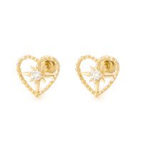 Noelmarket/ノエルマーケット Noelmarket ピアス 金属アレルギー対応 ハート オープンハート つけっぱなし 18k シンプル 仕事 人気 上品 パーティー 誕生日/507044875