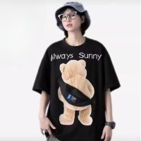 Belle Cie/ベルシー Belle Cie Tシャツ 半袖 プリントT 転写 アニマル かわいい ユニーク レディース くま フェイク 男女兼用 大きいサイズ シンプル ロゴ/507044914