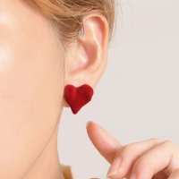 REAL STYLE/リアルスタイル REAL STYLE ピアス レディースハート ベロア 両耳用 かわいい プレゼント 韓国 おしゃれ きれいめ 大人 上品 スタッド 秋 冬 ベ/507045047