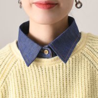 REAL STYLE/リアルスタイル REAL STYLE 付け襟 つけ襟 レディース ダンガリーシャツ デニム インナー ブラウス 重ね着風 レイヤード おしゃれ 韓国 春夏 秋冬/507045109