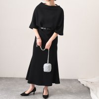 REAL STYLE/リアルスタイル REAL STYLE セットアップ レディース 春 秋 冬 ニット マーメイドスカート ベルト きれいめ ポンチョ 寒さ対策 30代 3点セット/507045300
