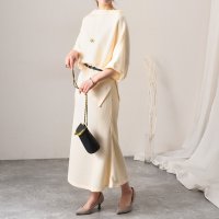 REAL STYLE/リアルスタイル REAL STYLE セットアップ レディース 春 秋 冬 ニット マーメイドスカート ベルト きれいめ ポンチョ 寒さ対策 30代 3点セット/507045300