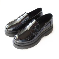 AmiAmi/[アミアミ] ローファー 厚底ローファー 厚底 レディース シンプル ベーシック 学生 制服 黒 通学 通勤 靴 LO1891/507045647
