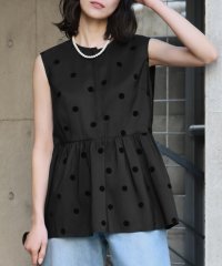 ELFRANK/エルフランク ELFRANK ドットプリントノースリーブペプラムブラウス/507046021