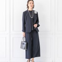 LELTKS/トウキョウソワール 東京ソワール WEB限定商品 ミセス 洗える パンツスーツ 結婚式 入学式 卒業式 セレモニースーツ レディース セットアップ ネイビー 紺/507046229