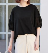 Viola e Viola/【5つの機能付】ボリューム袖シフォン切替Ｔシャツ/507046979