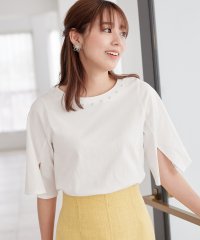 Alotta/さらひやりコットンパール調デザインＴシャツ/507046988