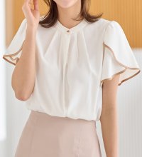 Alotta/アロッタ Alotta 【接触冷感】チューリップ袖パイピングブラウス/507046999