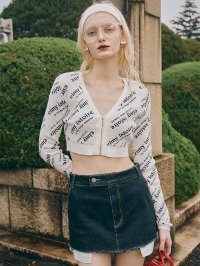 eimy istoire/エイミーイストワール eimy istoire eimy istoireリブジャガードクロップカーディガン/507047106