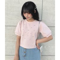 F.i.n.t/フィント F i.n.t パール&ビジューフラワーカットトップス【洗える】/507047683