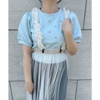 F.i.n.t/フィント F i.n.t パール&ビジューフラワーカットトップス【洗える】/507047683