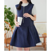 KOBE LETTUCE/コウベレタス KOBE LETTUCE ドット柄ジャガードジップジャンスカペプラムワンピース [E3381]/507048329