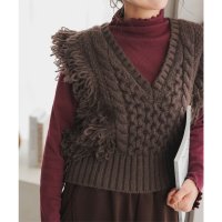 KOBE LETTUCE/コウベレタス KOBE LETTUCE ケーブルニットフリンジベスト [C7348]/507049677