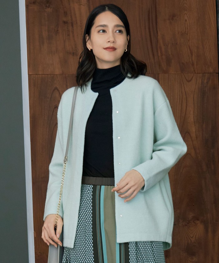 セール 30%OFF】【洗える】ブークレーニット アウター(507050667 セール 30%OFF】【洗える】ブークレーニット アウター(507050667