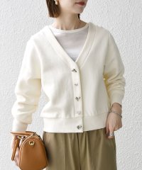 SHIPS any WOMEN/SHIPS any:〈手洗い可能〉裏起毛 ハート ビジュー Vネック スウェット カーディガン/507051531